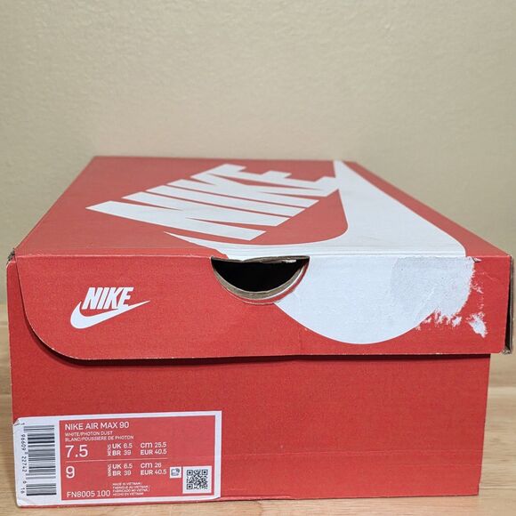 Nike Air Max 90 FN8005-100 Jewel White Smoke Gray Shoes Men\'s Size 7.5 Women\'s 9